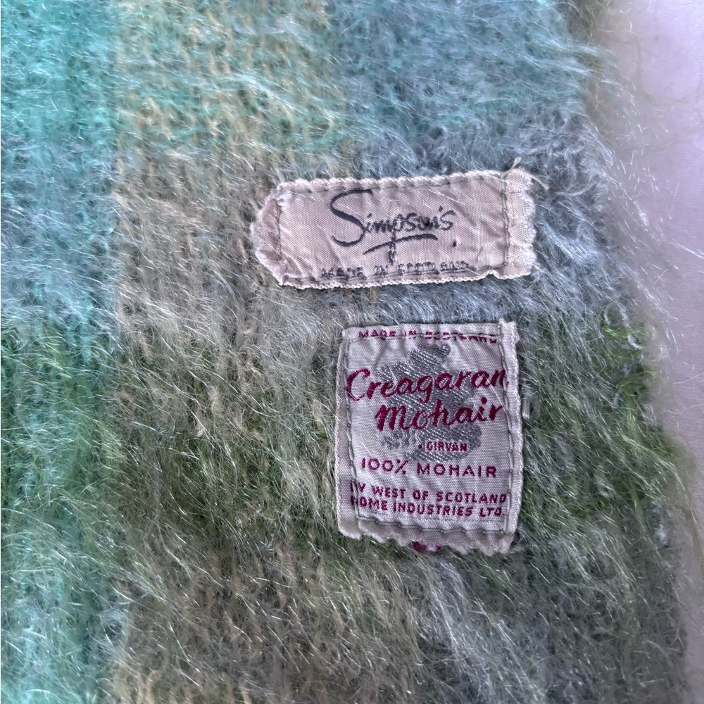 Vintage Simpsons Creagaran Mill 100% Mohair From Scotland Multicolour 46”x11” - Picture 3 of 10